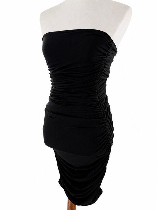 Shein Dresses & Skirts - NWT Women’s Black Strapless Ruched Bodycon Mini Dress Size Small